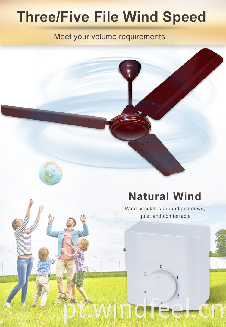 36 polegadas 900 mm 56 polegadas 1400mm 48 "Metro / Orient Energy Energy Saving Fan de teto para Togo Gana